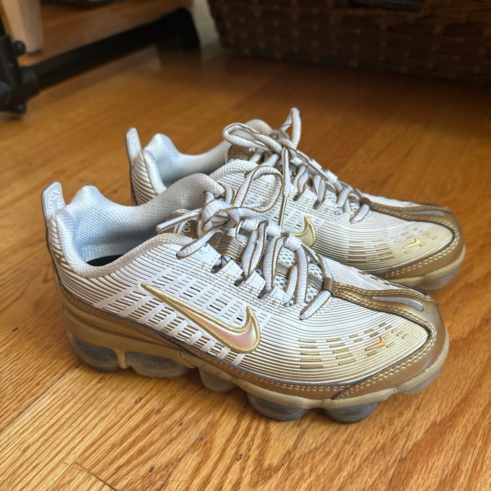 Nike VaporMax gold and white